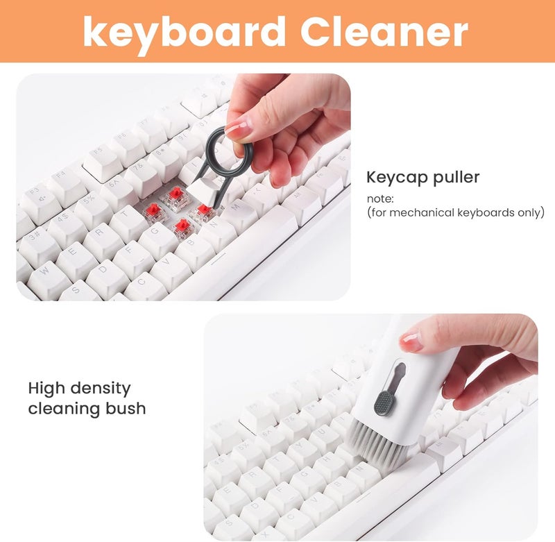 VUBOJO 7 in 1 Electronic Cleaner kit, Cleaning Kit for Monitor Keyboard Airpods MacBook iPad iPhone iPod, Screen Dust Brush Including Soft Sweep, Swipe, Airpod Cleaner Pen, Key Puller and Spray Bottle - Image 4